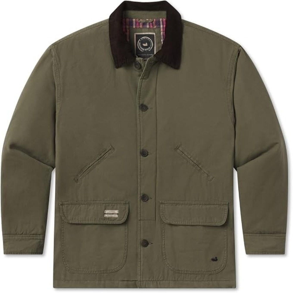 Southern Marsh Station Canvas Jacket Chore Barn Coat Corduroy Collar Soft Sz M